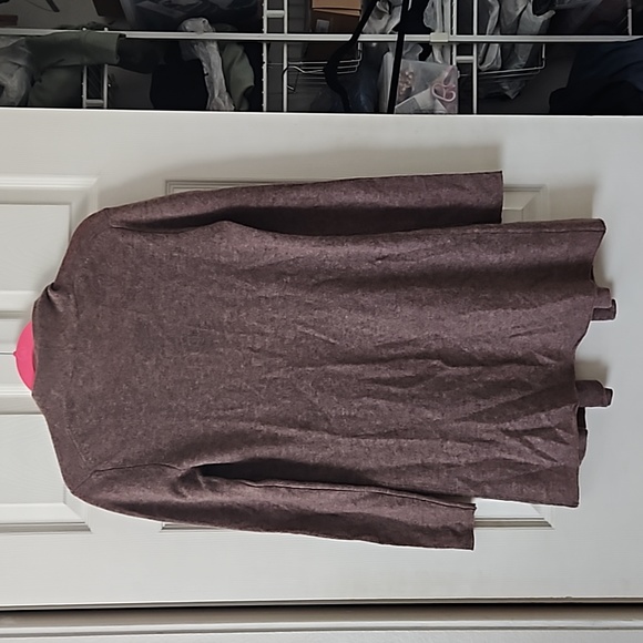Lusso,NW, 100% Cashmere Cardigan Sweater, Size Small,Heather Brown Long Length - Picture 4 of 9